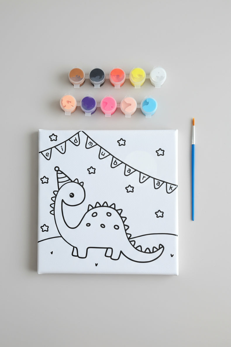 Canvasdoek zelf verven (dino variant)