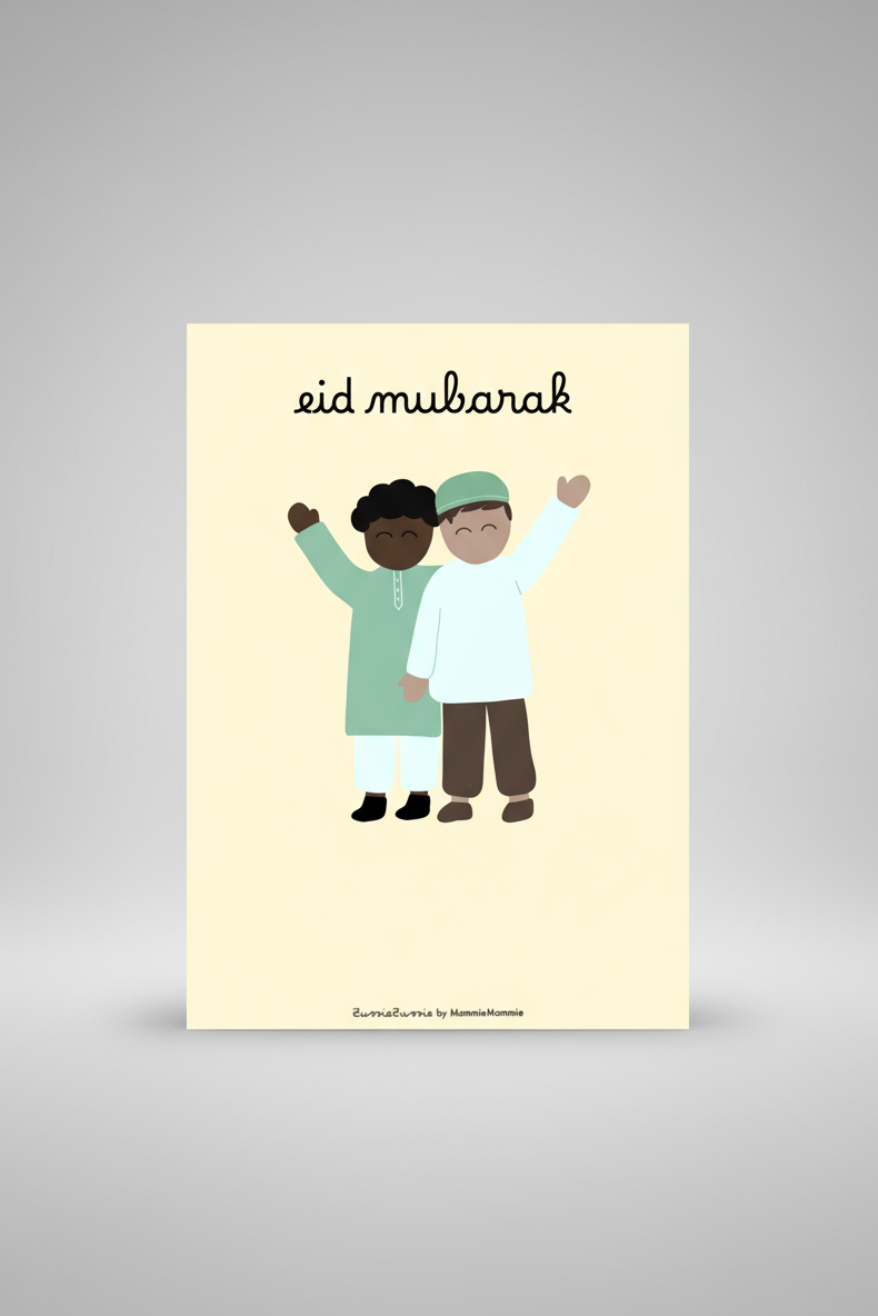 Eid mubarak kaart voor jongens
