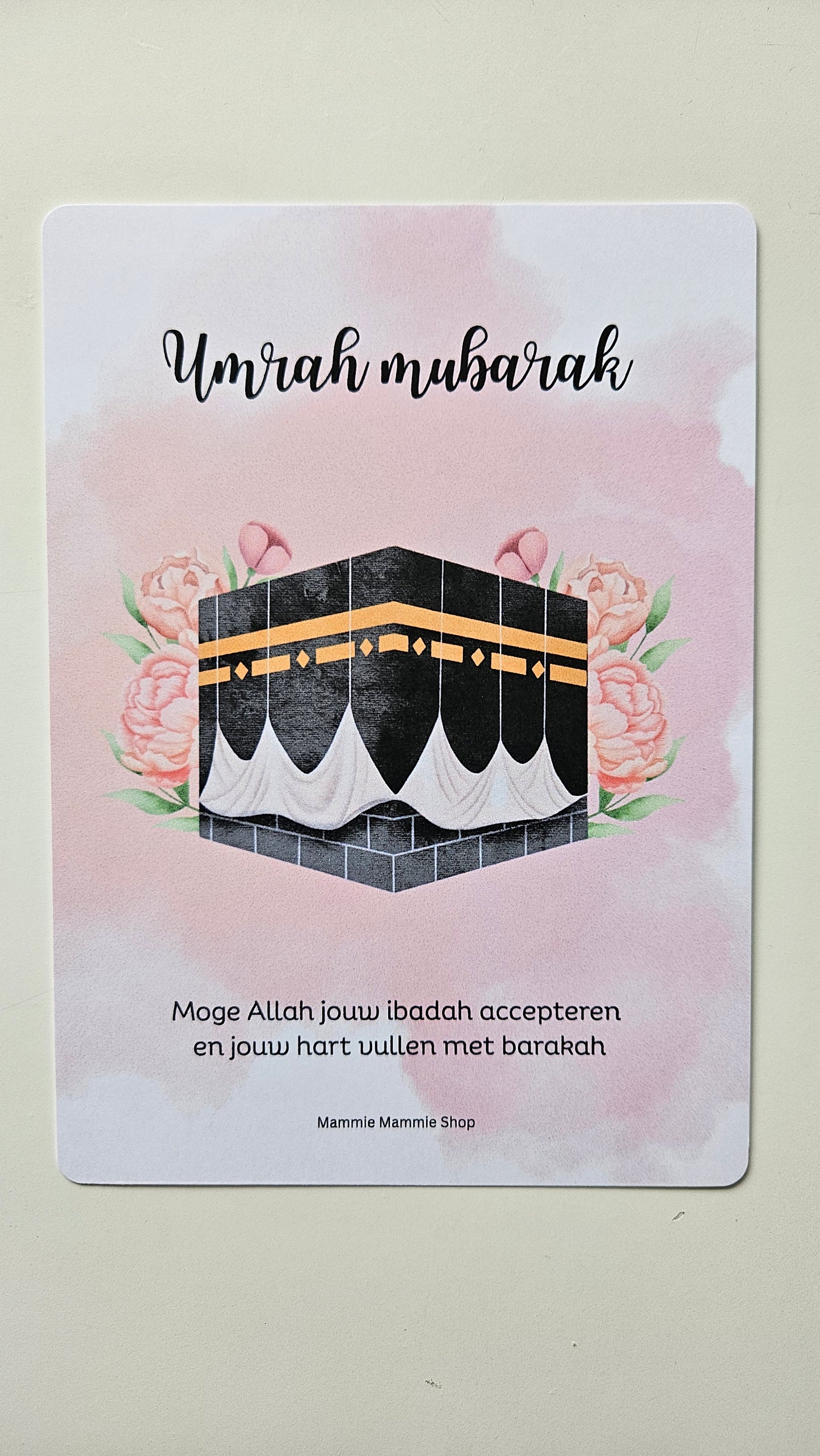 Umrah mubarak kaart - roze