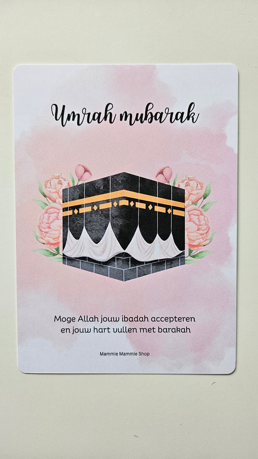 Umrah mubarak kaart - roze