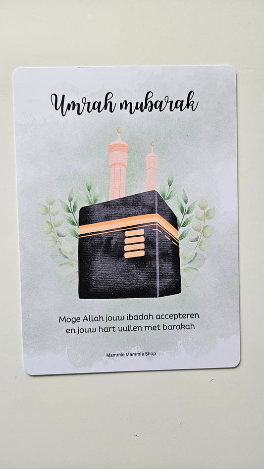 Umrah mubarak kaart - groen