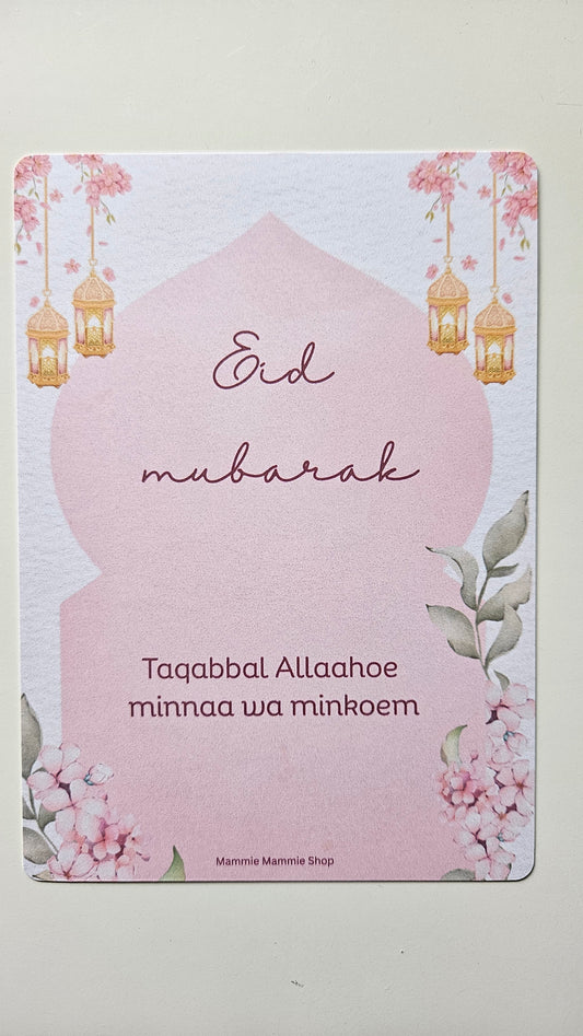Eid mubarak kaart - roze