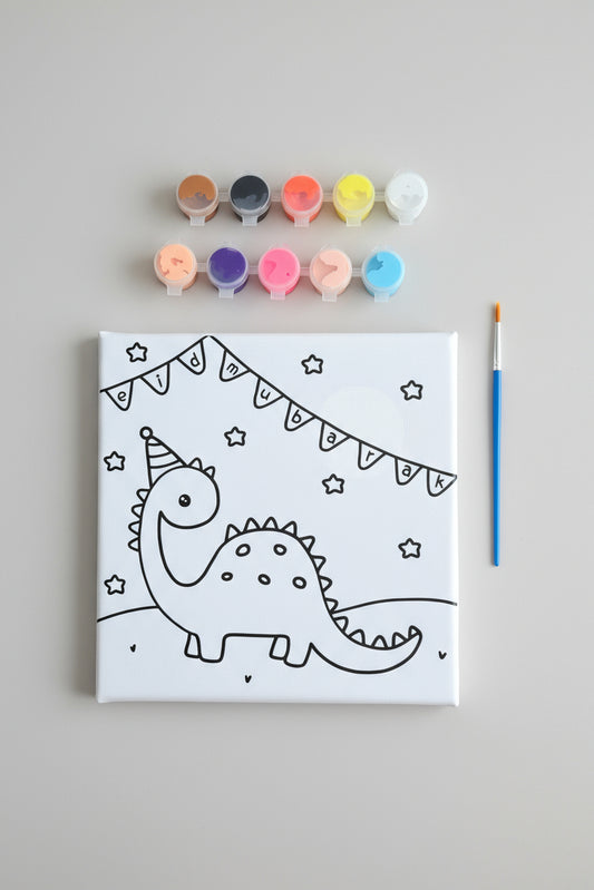 Canvasdoek zelf verven (dino variant)