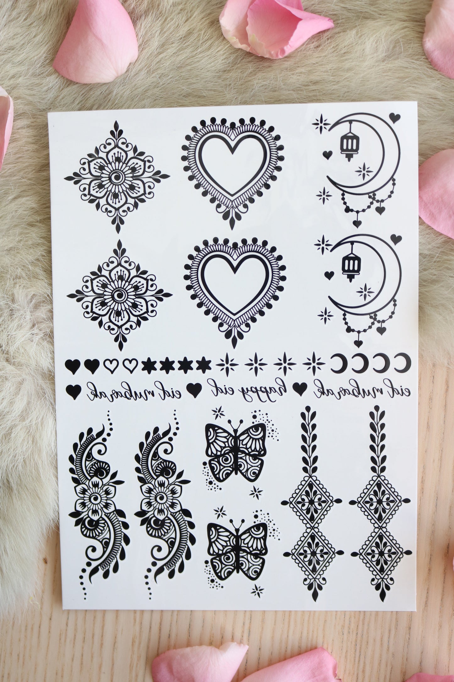 Zwarte henna tattoo stickers voor meisjes