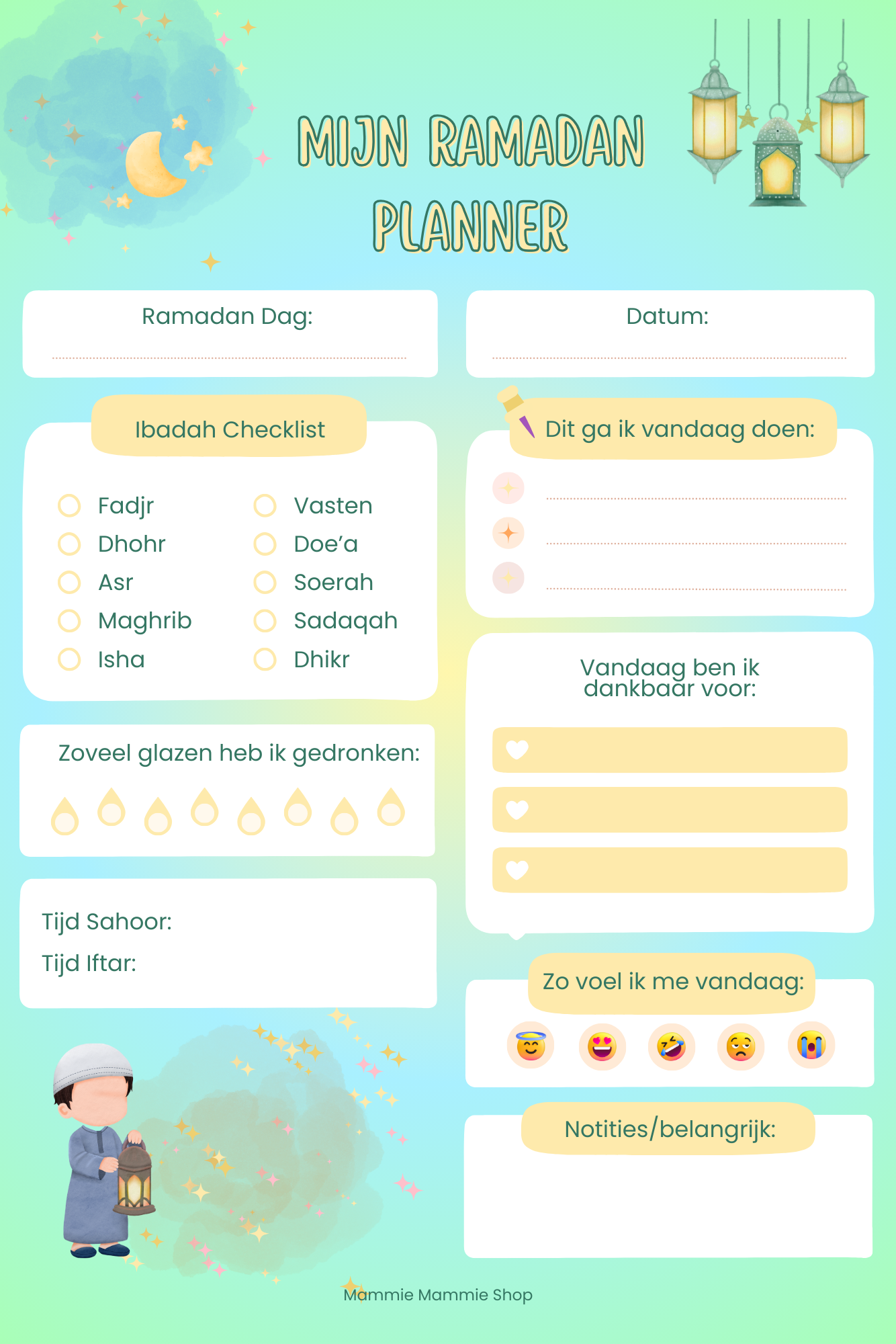 Ramadan planner voor kinderen