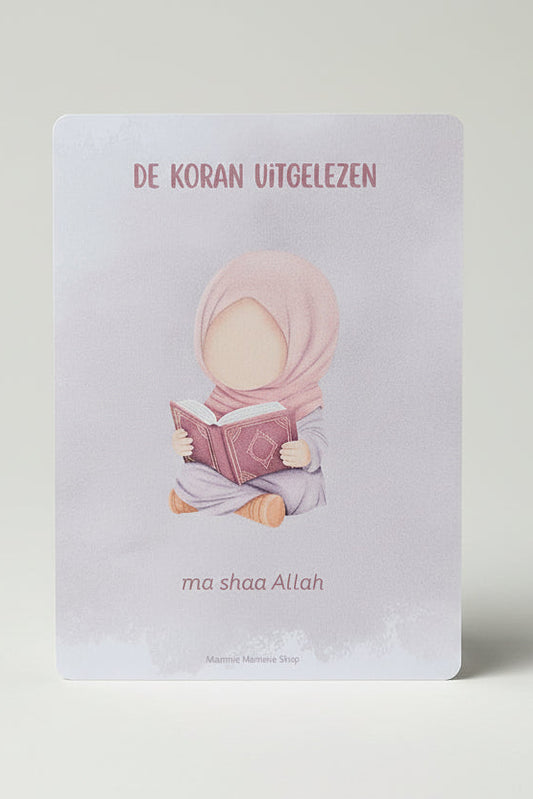 wenskaart koran uitgelezen meisje
