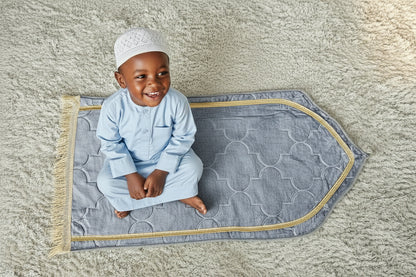 Blauwgrijze gebedskleed - zacht en fijn voor kinderen