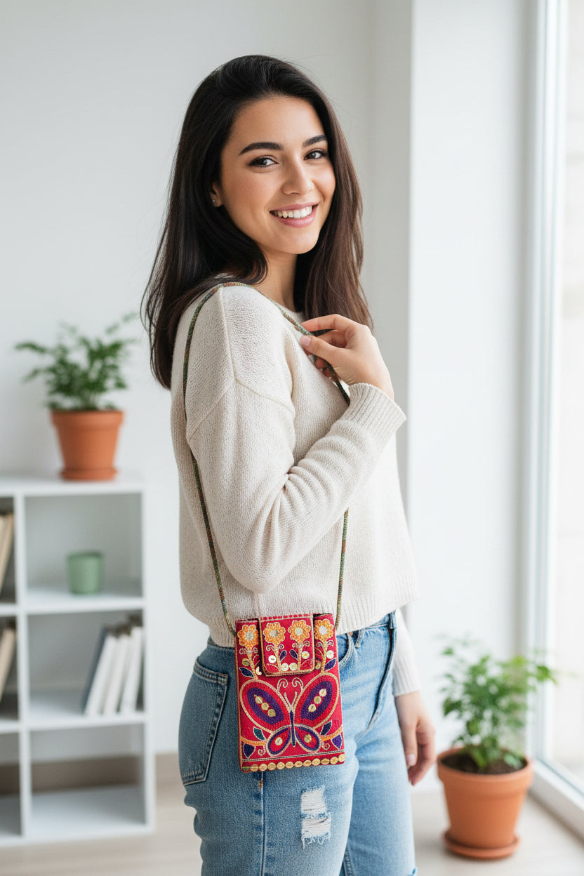 Traditioneel tasje met drukknoopje