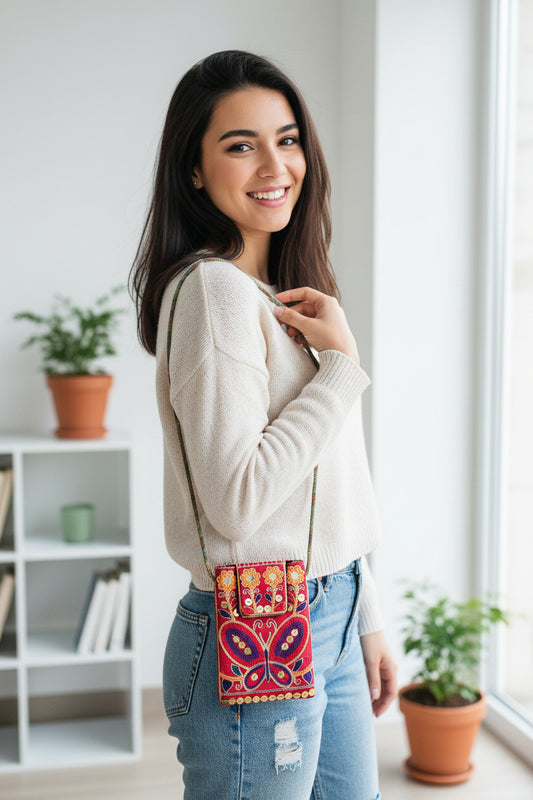 Traditioneel tasje met drukknoopje