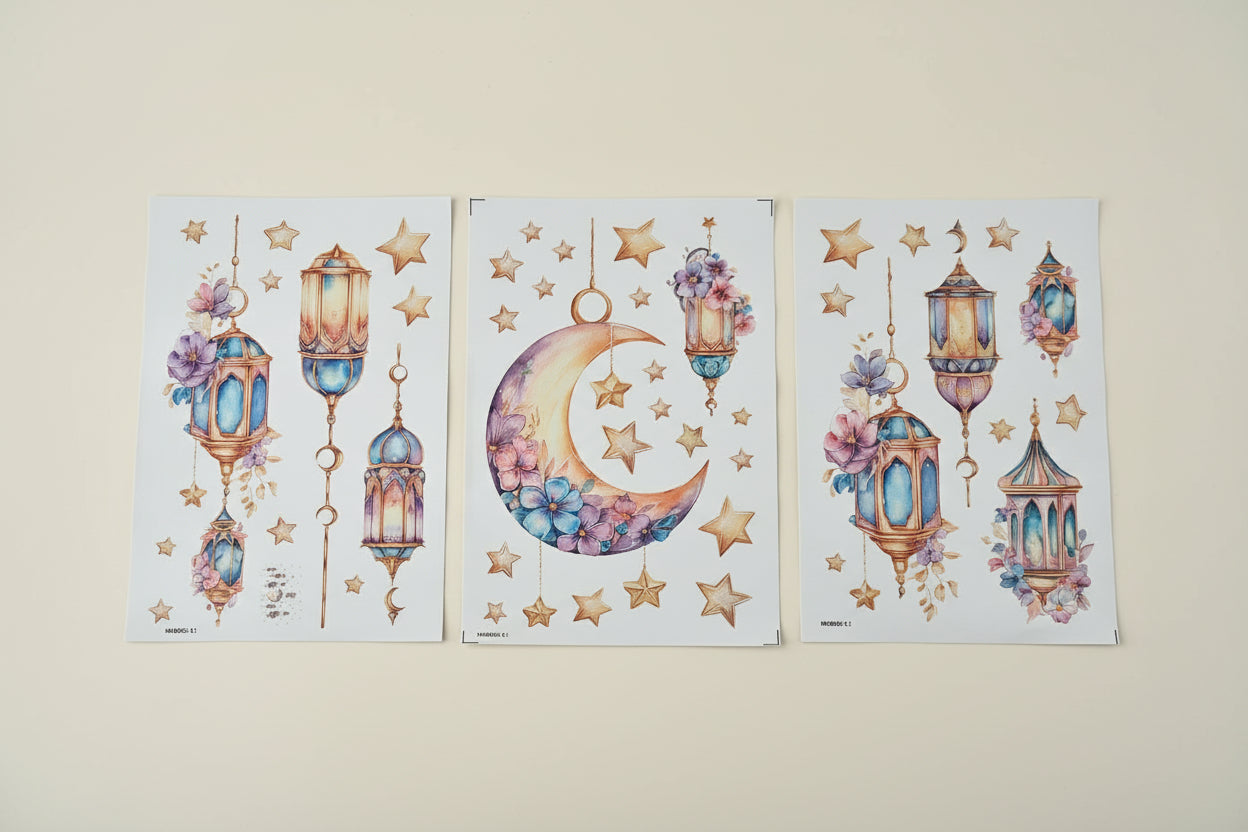 Muur- raamstickers Ramadan en Eid lantaarns