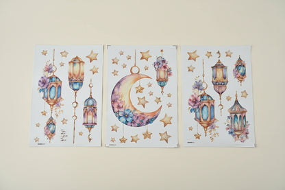 Muur- raamstickers Ramadan en Eid lantaarns