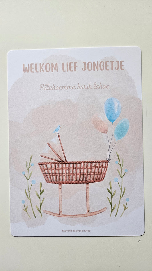 Geboorte wenskaart: welkom lief jongetje