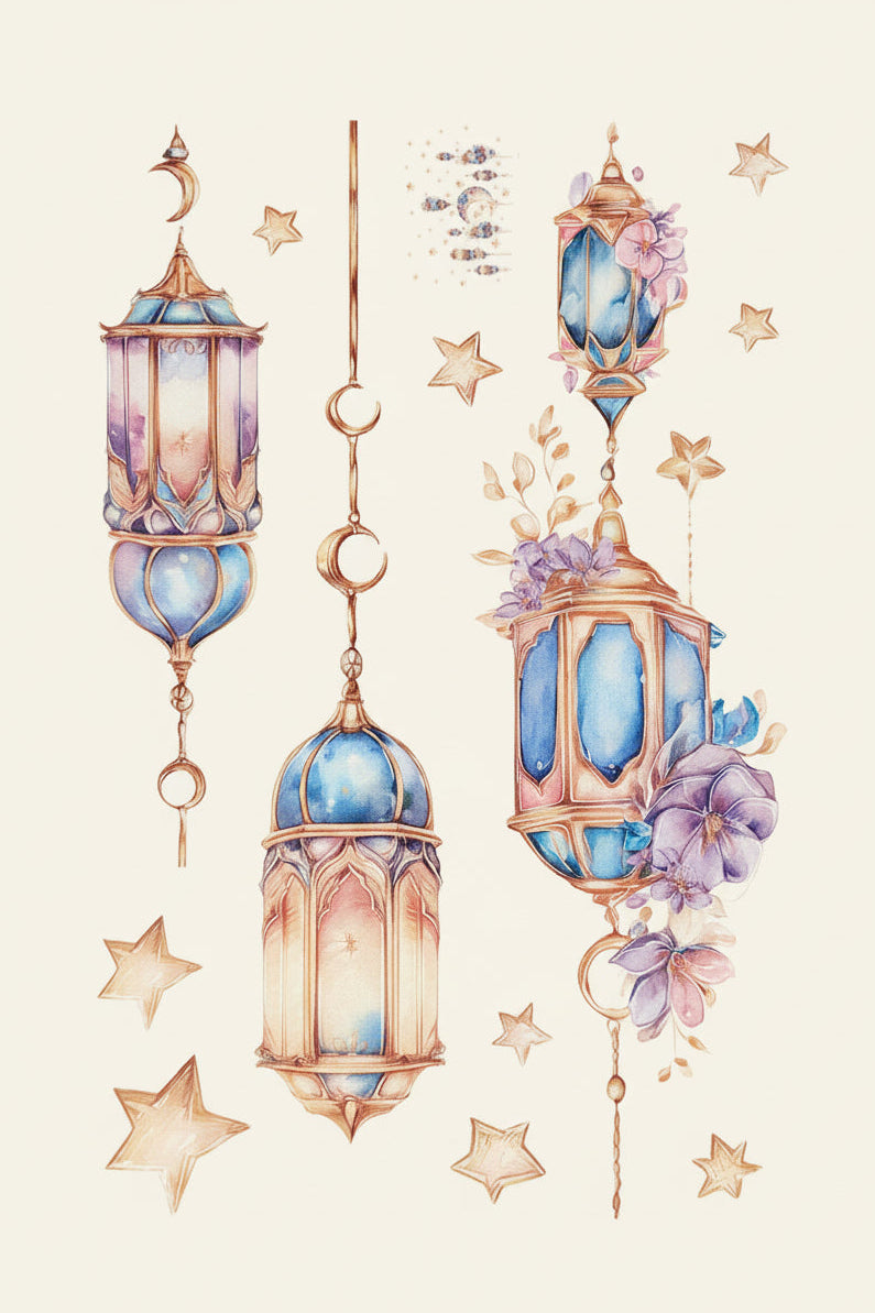 Muur- raamstickers Ramadan en Eid lantaarns