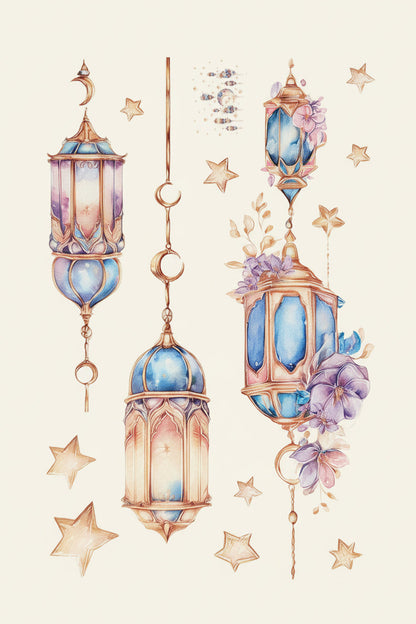 Muur- raamstickers Ramadan en Eid lantaarns