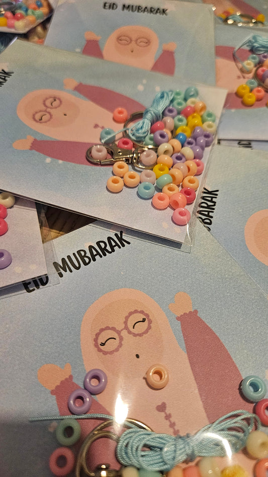 Eid DIY sleutelhanger en armbandje - traktatiekaart voor meisjes