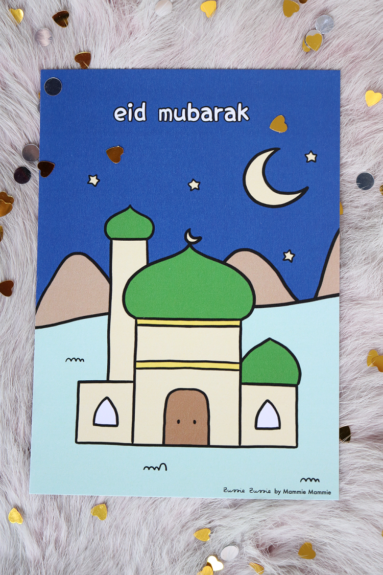 Eid mubarak kaart voor jongens